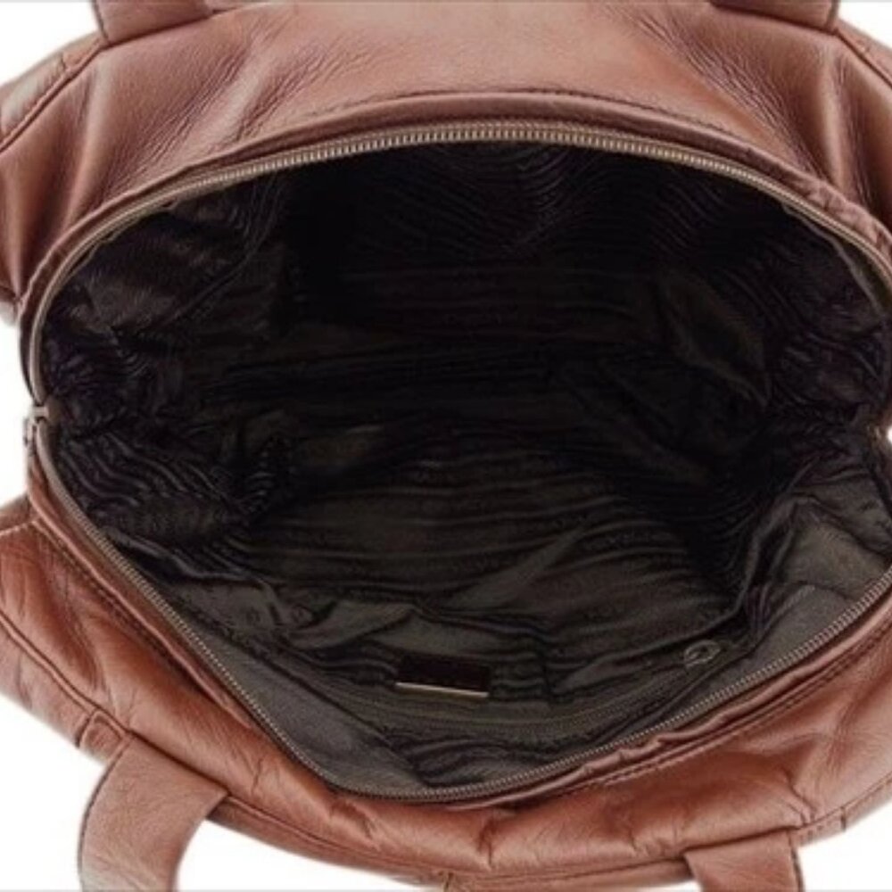 Prada Tote bag Brown Lamb leather Woman unisex Authentic Used T9087 - Picture 6 of 9